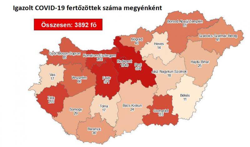 匈牙利新增新冠肺炎确诊病例16例 累计确诊3892例