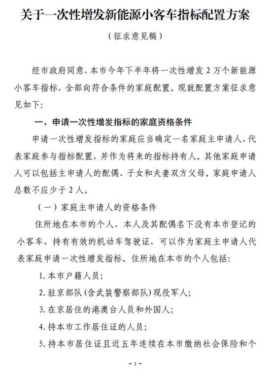 “家庭摇号”要来了！北京购车摇号新政征求意见