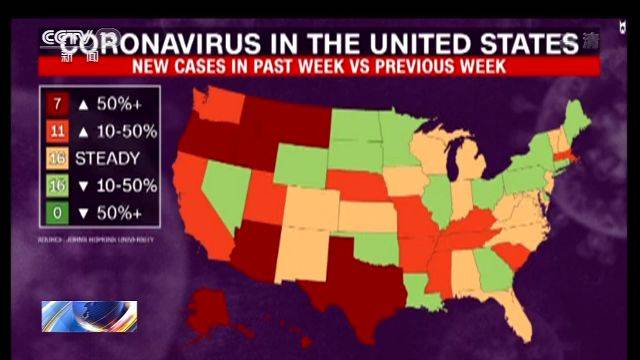 美国南部和西部地区疫情加剧