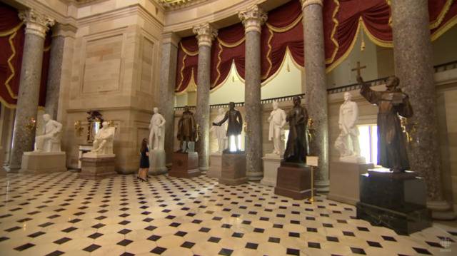 美国国会大厦内的南方邦联雕像视频截图