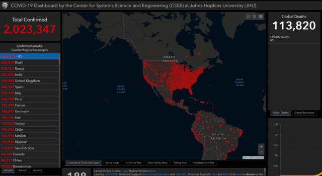 实时数据显示，美国确诊病例已超200万