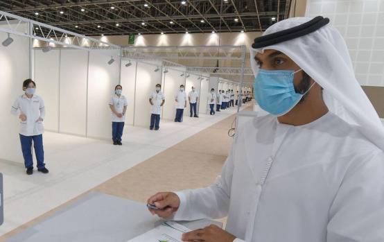 △迪拜世贸中心改建而成的临时医院来源：当地媒体