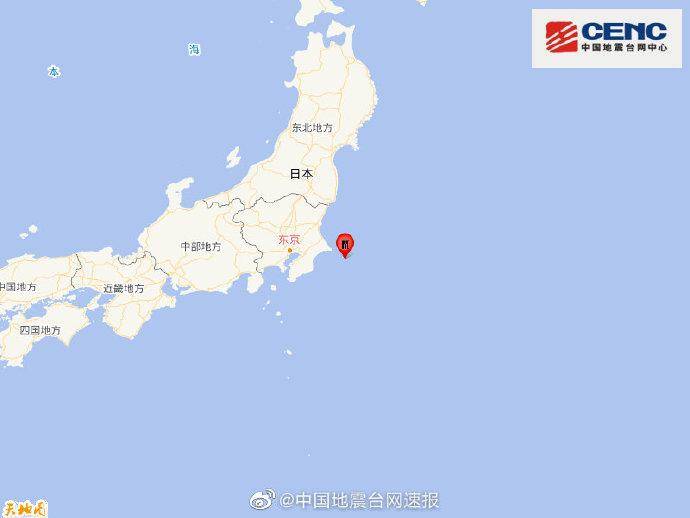 日本本州东岸近海发生5.9级地震，震源深度20千米