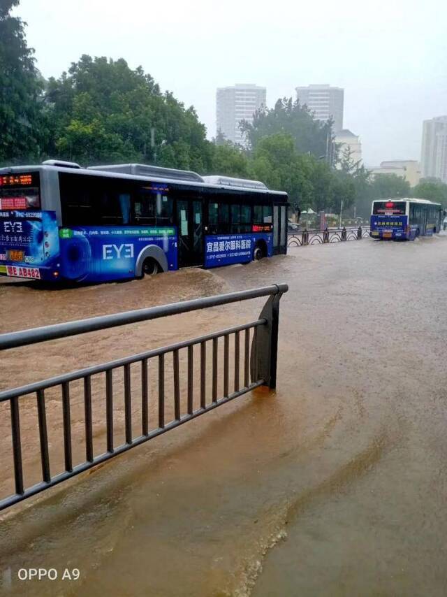 湖北一地暴雨袭城！女司机被困车内交警砸窗救人