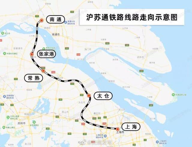 沪苏通铁路7月1日开通运营