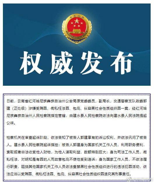 云南检察机关依法对郭建提起公诉
