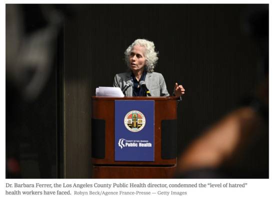 洛杉矶公共卫生局局长芭芭拉。/《纽约时报》网站截图