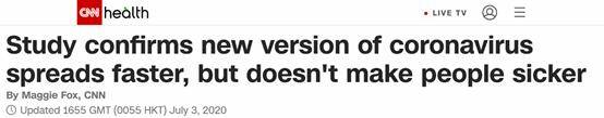 CNN:研究证实变异版病毒从欧洲蔓延至美国 传播更快