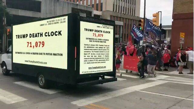 讽刺！美国独立日，抗议者将驾驶“特朗普死亡时钟”卡车在华盛顿游街