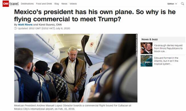 墨西哥总统首次出国访问将乘商用飞机去美国见特朗普，为何不坐专机？美媒这样解答……