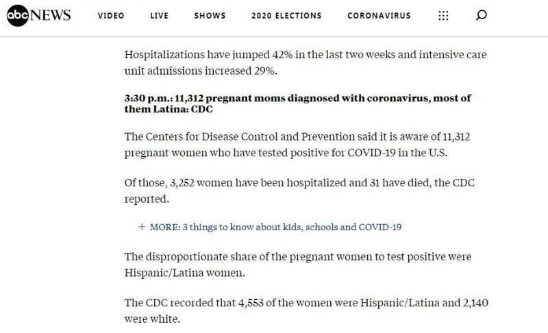 美疾控中心：全美超1.1万名孕妇感染新冠 拉美裔最多