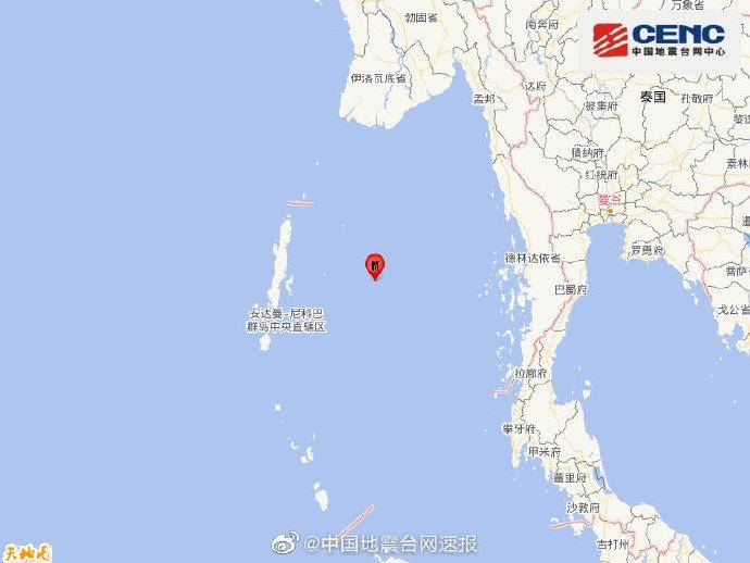 印度安达曼群岛地区发生6.1级地震，震源深度10千米
