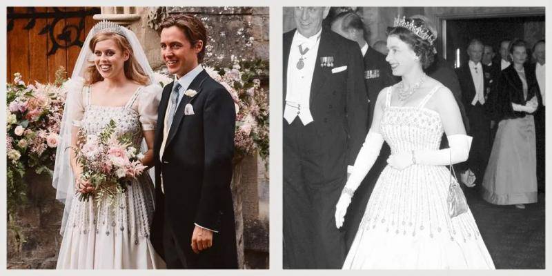 碧翠丝公主的礼服裙女王曾经穿过。/图片来自社交媒体