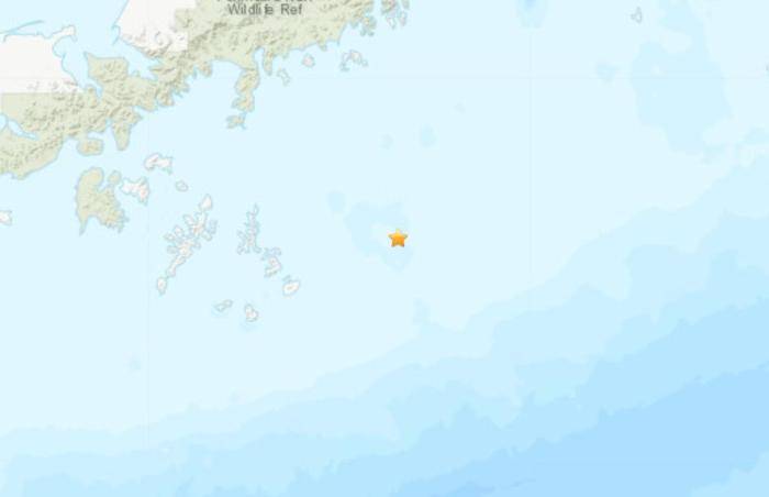 美国阿拉斯加州附近海域发生7.8级地震.（图片来源：美国地质勘探局网站截图）