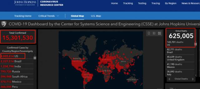 美国新冠肺炎累计确诊病例超过400万，达到4005414例