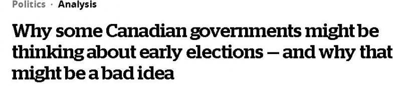 加拿大广播公司7月25日的分析性报道中提出了提前举行大选的可能性