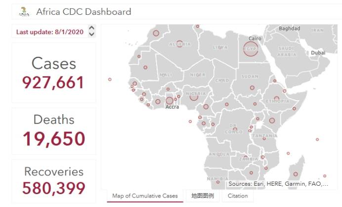 非洲地区新冠肺炎确诊病例超92万