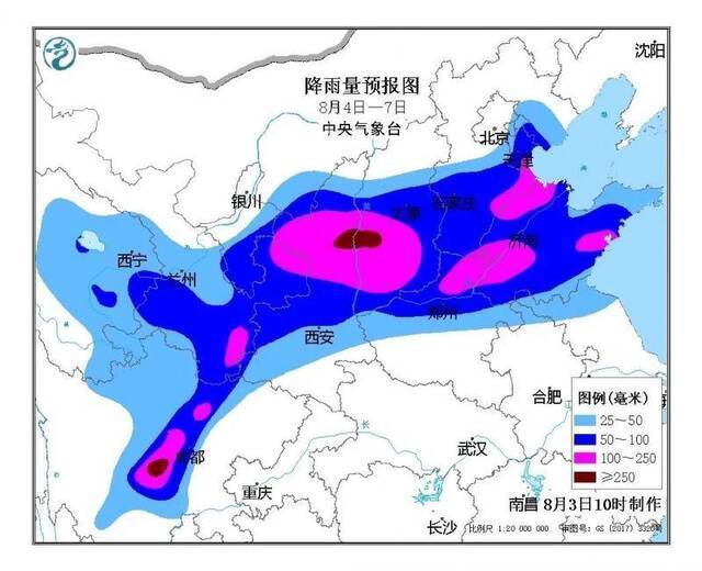 未来四天北方多降雨，河北天津等地局地大暴雨