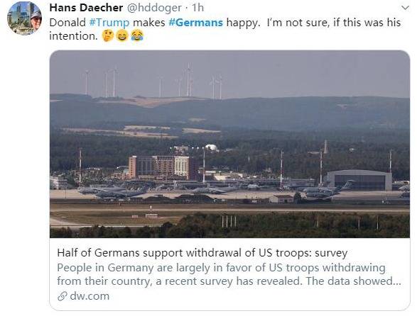“特朗普让德国人感到开心。但我不确定这是否是他的本意。”