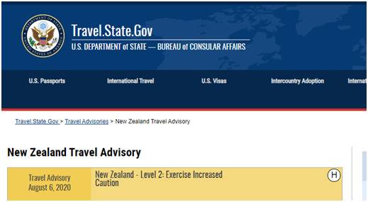 美国对新西兰发布“旅行警告”，称该国仍有“23例新冠活跃病例” 新西兰网友被逗乐了