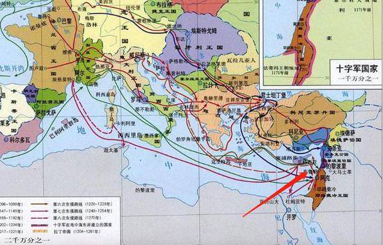 ▲十字军东征陆路必然经过黎巴嫩地区