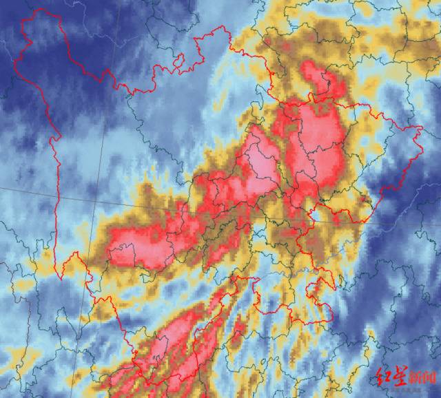  8月12日上午11：15，四川上空的“中尺度对流复合体”云图