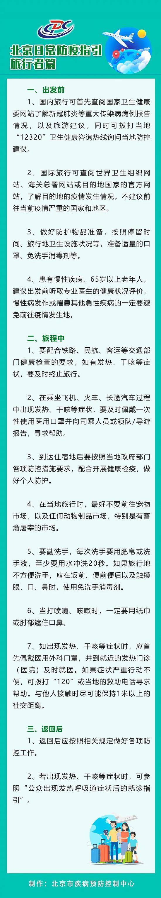 北京日常防疫指引(旅行者篇)