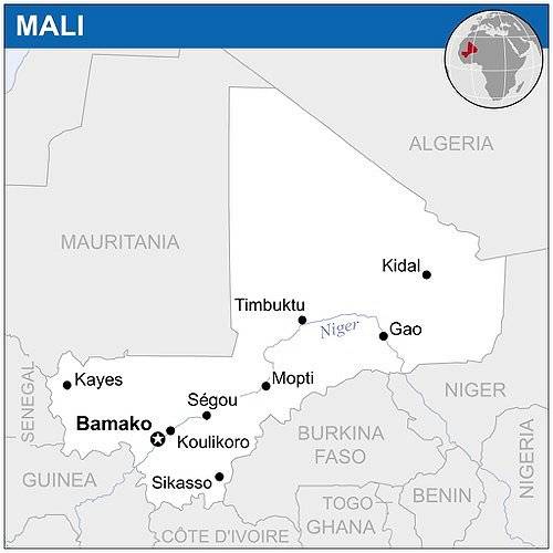 马里地图。图片来源：维基百科