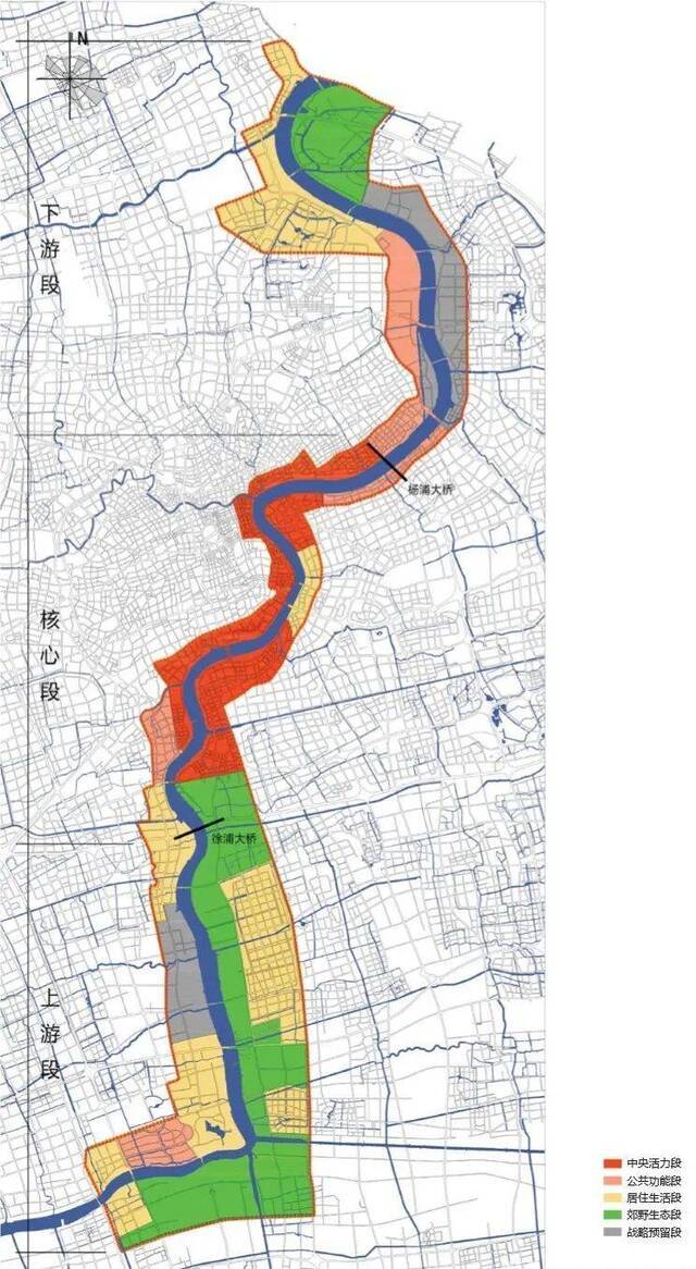 黄浦江沿岸地区功能类型区划图