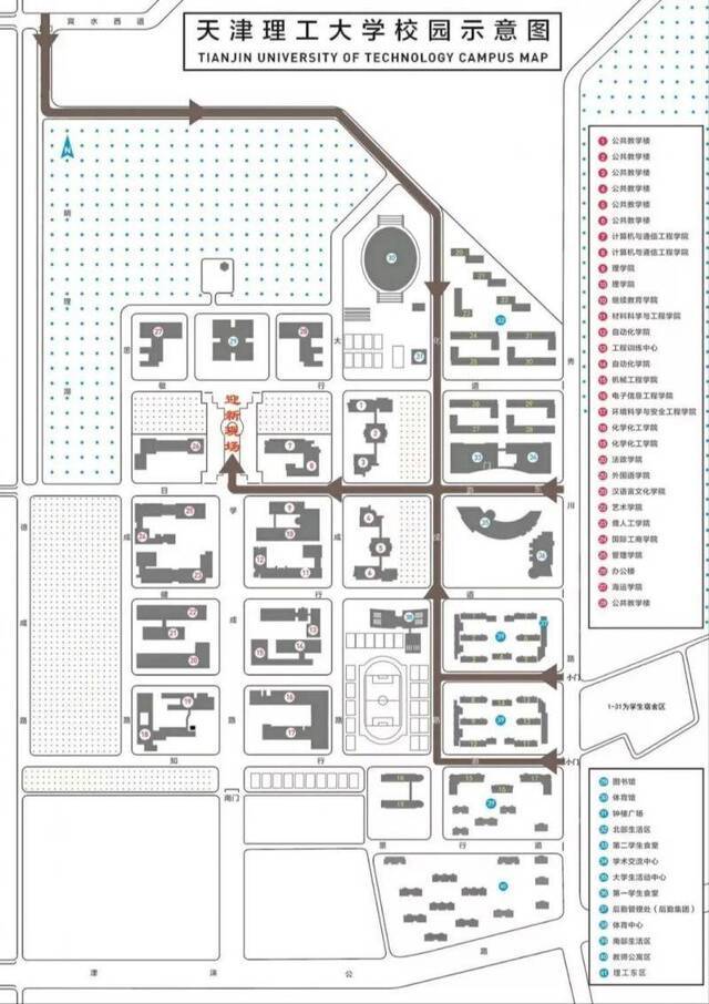 先来为大家呈上一张超级有用的天理校园示意图，动手保存不迷路！