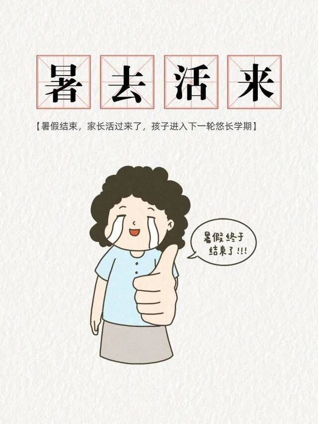 明天开学，13个“成语”定义这个暑假！丨雨晴漫画