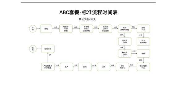 其中一家代孕公司提供的代孕流程图