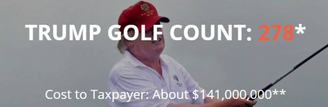 TrumpGolfCount网站截图，下同