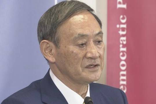 菅义伟以新任自民党总裁身份召开首次记者会