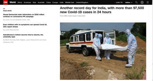 又创纪录！印度昨日报告新增超9.7万新冠确诊病例
