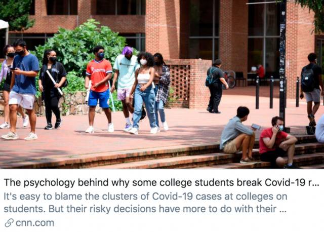 为什么一些大学生会违反防疫规定？/ CNN报道截图