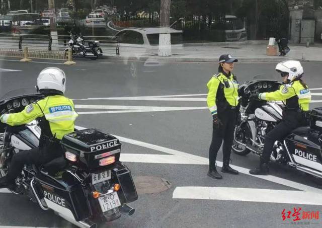 网传长春交警使用哈雷摩托车，图据澎湃新闻