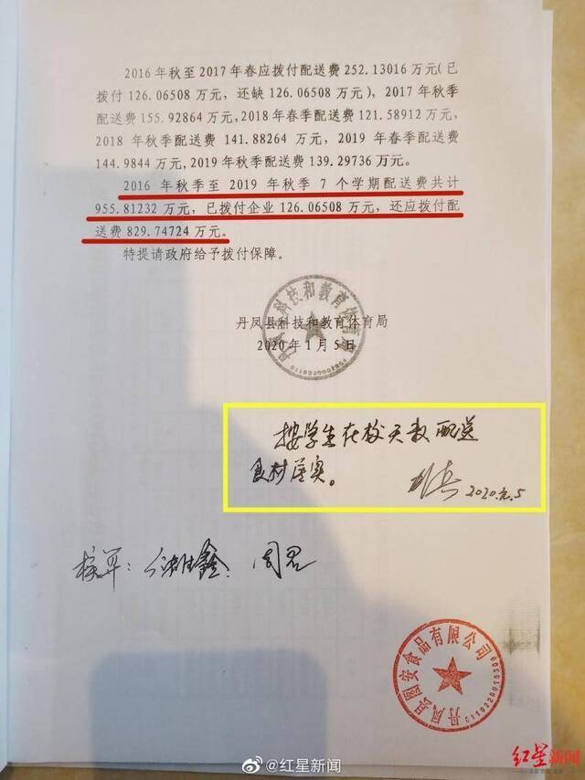 陕西丹凤拖欠千万学生营养餐配送费？官方：不是不给，县里财政困难，尚在沟通