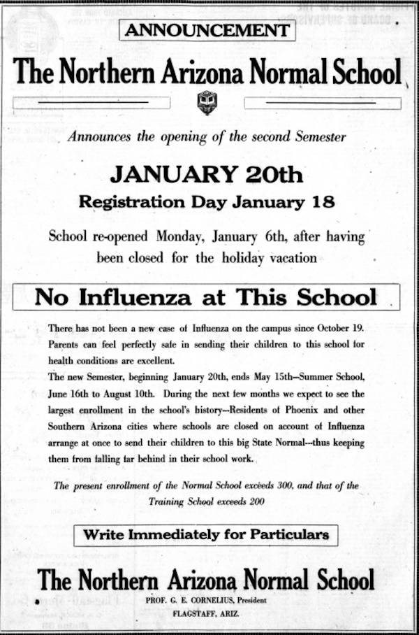 图5招生广告：“学校里没有流感了”