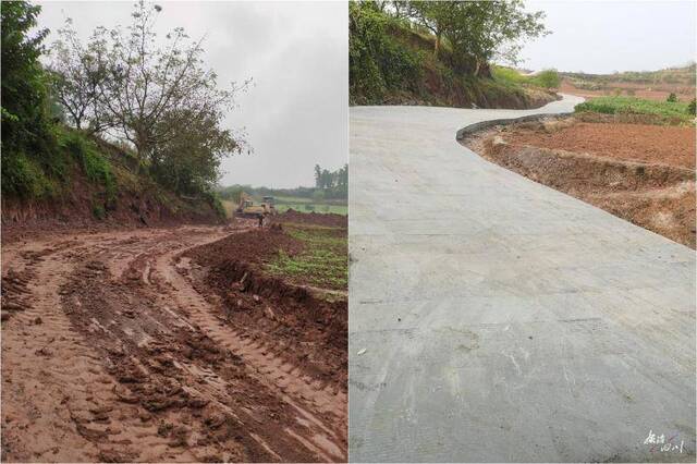 村级公路建设前后对比图