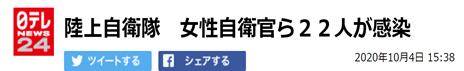 日本陆上自卫队证实22名女队员确诊新冠：曾一同参加训练