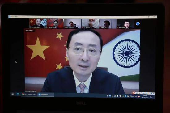 孙卫东大使与旅印中国同胞代表举行国庆中秋视频座谈
