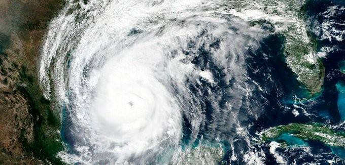 △卫星云图显示下的飓风“德尔塔”