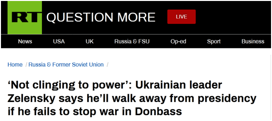 乌克兰总统表决心：如果无法阻止乌东部地区战争，就下台