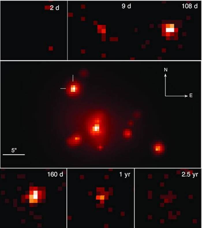 两颗中子星在距离地球约1.3亿光年的地方相互碰撞仍继续产生X射线