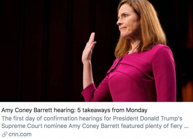 巴雷特提名听证会：第一天的5大要点。/ CNN报道截图