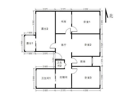 中介提供的户型图，露台部分也和原房屋画在了一起