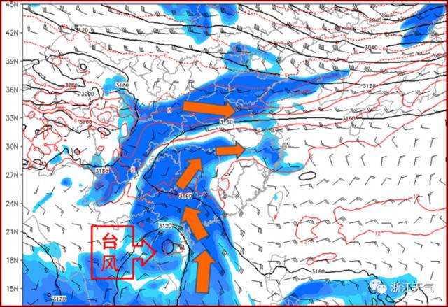 本次降水过程水汽来源示意图（图中蓝色为水汽）