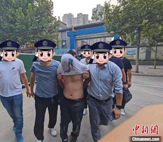 逃犯靳某被警方抓获。广宗县公安局供图