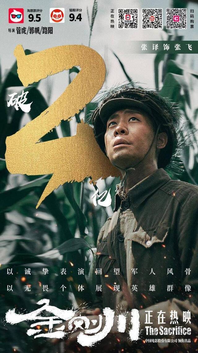 《金刚川》票房破2亿，未来一段时间将担当市场顶梁柱